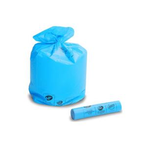 SAC POUBELLE A LIEN CLASSIQUE PEBD bleu 130L 38µ 800x1150 10 x10 rouleaux