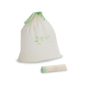 SAC POUBELLE A LIEN CLASSIQUE biocompostable vert 130L 35µ 820x1150  10 x10 rouleaux