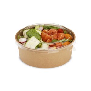 COUVERCLE POKEPACK cristal saladier kraft diamètre 190MM 50x 6 sachets
