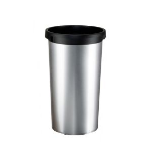 POUBELLE IRIS ROUND ronde plastique aspect inox 50L