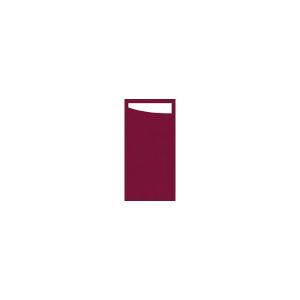 SACCHETTO bordeaux avec serviette Dunisoft blanche 32x40CM  60 x 4 paquets