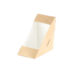BOITE A SANDWICH CLUB double à fenêtre en carton 0,59L 175x75x90MM x 650