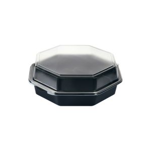 BOITE OCTAVIEW noire crystal avec pôt sauce 160x160x60MM x 360
