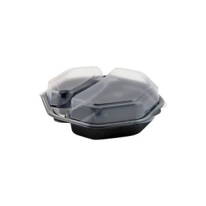 BOITE OCTAVIEW à couvercle noire plat chaud 23x23x5CM 30 x 5 sachets