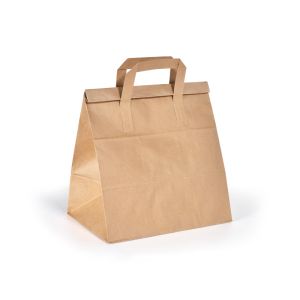 SAC DE TRANSPORT PAPIER fermable marron 8.5L 240x170x290mm x250