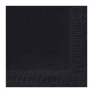 SERVIETTE OUATE noire 3 plis 40x40CM 125 x 8 paquets
