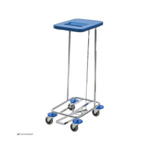 CHARIOT COLLECTE DE LINGE MEDITRANS simple avec couvercle vert