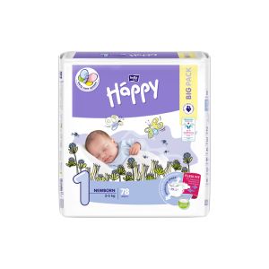 COUCHE BEBE à scratch BBHappy Newborn 2-5KG T1 78 x 4 paquets