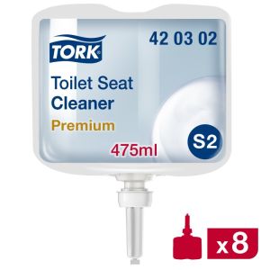 NETTOYANT ABATTANT WC S2 détergent transparent 475 doses 0,475L x8