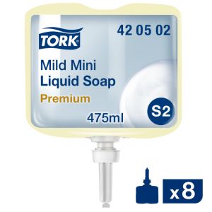 SAVON LIQUIDE MINI DOUX S2 crème 475 doses 0,475L x8