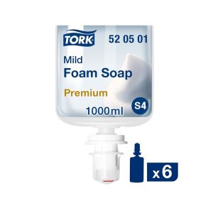 SAVON MOUSSE S4 peaux sensibles parfumé blanc 2500 doses 1L x6
