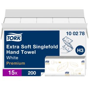 ESSUIE-MAINS H3 pliés en V blanc 2 plis 23x22,6CM x200 formats x15 paquets
