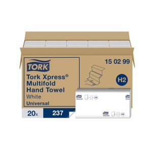 XPRESS ESSUIE-MAINS INTERFOLIE H2 blanc 2 plis en Z 23,4x21,3CM x237 formats x20