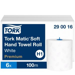 MATIC ESSUIE-MAINS ROULEAU DOUX H1 blanc 100Mx21CM 2 plis x6 rouleaux