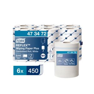 REFLEX PAPIER ESSUYAGE PLUS M4 blanc 150,8M 2 plis 450 feuilles x6