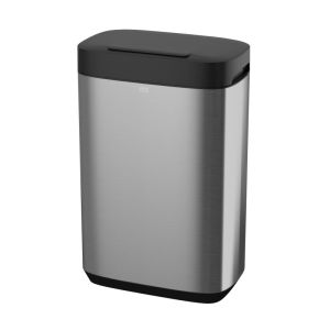 POUBELLE B1 noir et inox 50L