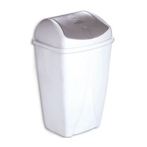 POUBELLE SWING à couvercle basculant plastique blanc 50L