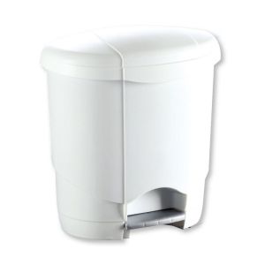 POUBELLE de salle de bain blanche à pédale avec seau 20L