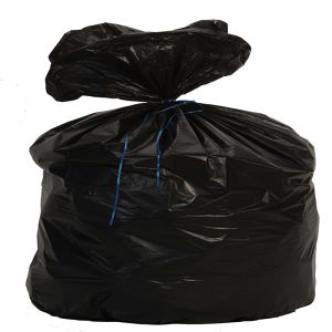 SAC POUBELLE A SOUFFLETS PEBD régénéré noir 130L 50µ 800x1100 10 x10 rouleaux
