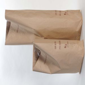 SAC PAPIER 2 FEUILLES kraft écru 80L avec gaine sans impression x25