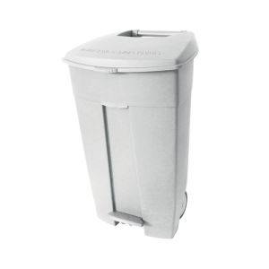 CONTENEUR CONTIPLAST mobi à pédale plastique blanc 120L