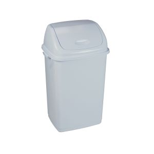 POUBELLE RIF BASIC plasti blanc couvercle basculant 50L