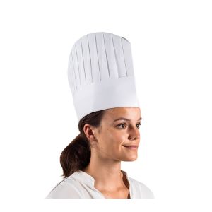 TOQUE PAPIER ovale blanche plissé réglable 23CM 25 x 10 sachets = 250