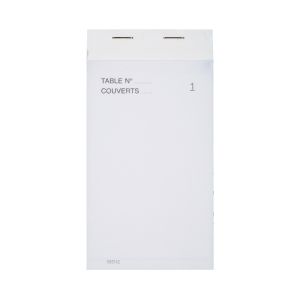 BLOC COMMANDE MAITRE D'HOTEL autocopiant blanc 80x150MM dupli 50 2 10x5 paquets