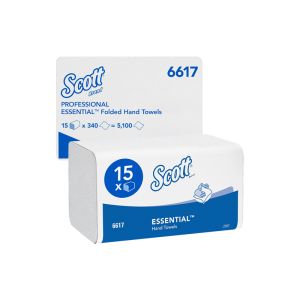 ESSUIE-MAINS ESSENTIAL blanc enchevêtré interfolié 1 pli 21,2X20CM 340 x 15 paquets