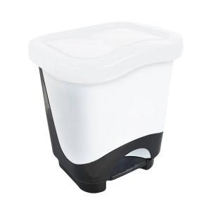 POUBELLE A PEDALE ROMY 13L blanche sanitaire cuisine bureau sac préconisé 20L