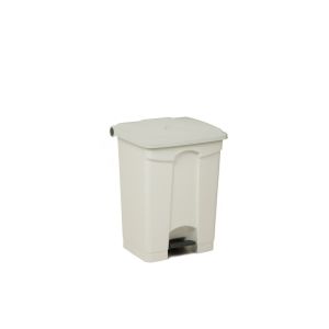POUBELLE A PEDALE blanche et couvercle blanc 45L