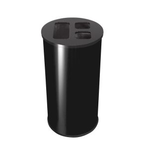 COLLECTEUR TRI SELECTIF noir 3 bacs séparés 60L