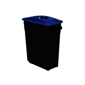 POUBELLE  MOVATRI tri sélectif mobile noir couvercle bleu 60x29x67CM  65L