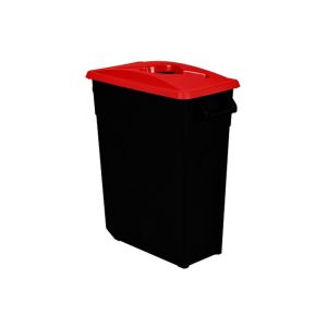 POUBELLE  MOVATRI tri sélectif mobile noir couvercle rouge 60x29x67CM  65L