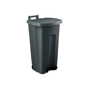 POUBELLE BOOGY à pédale mobile plastique gris gris 90L