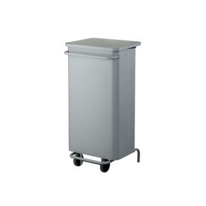 POUBELLE COLLECROULE CARENE mobile à pédale acier blanc 110L