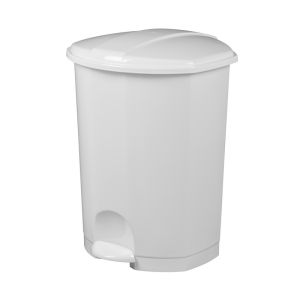 POUBELLE PRIMA à pédale plastique blanc 50L