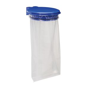 SUPPORT DE SAC COLLECMUR ESSENTIEL et couvercle acier poudré bleu 110L