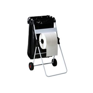 SUPPORT BOBINO mobile bobine de papier avec support sac acier blanc