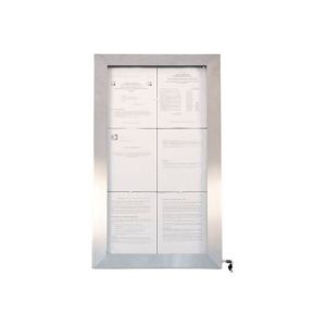 PRESENTOIR PORTE-MENU en acier inoxydable à LED 6 vues