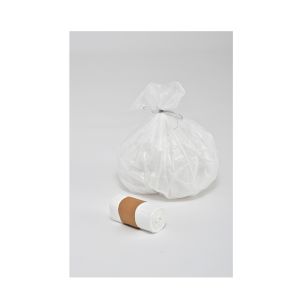 SAC POUBELLE A LIEN CLASSIQUE PEHD blanc 5L 10µ 325x350 50 x20 rouleaux