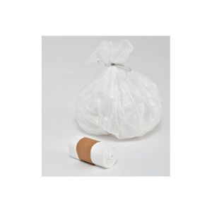 SAC POUBELLE A LIEN CLASSIQUE PEHD blanc 10L10µ 440x430 50 x20 rouleaux