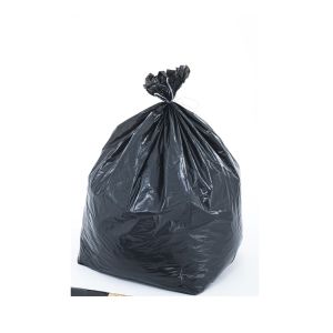 SAC POUBELLE A LIEN CLASSIQUE PEBD noir 30L 25µ 500x650 25 x20 rouleaux