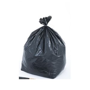 SAC POUBELLE A LIEN CLASSIQUE PEBD noir 50L 27μ 680x740 25 x20 rouleaux