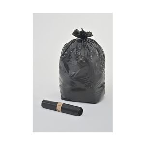 SAC POUBELLE A LIEN CLASSIQUE PEBD noir 110L 38μ 700x1050 25 X8 rouleaux