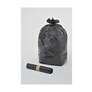 SAC POUBELLE A LIEN CLASSIQUE PEBD noir 110L 44µ 700x1050  25 x8 rouleaux