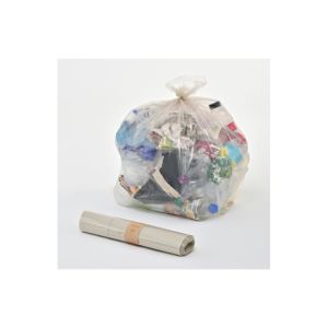 SAC POUBELLE A LIEN CLASSIQUE PEBD transparent 130L 42µ 800x1150 20 x10 rouleaux