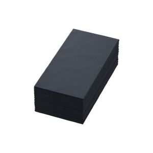 SERVIETTE BIO DUNISOFT noire 40x40CM pliage en 8 60 x6 soit 360 serviettes