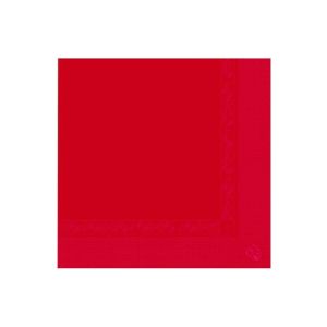 SERVIETTE OUATE rouge 39x39CM 2 plis 100 x18 paquets soit 1800