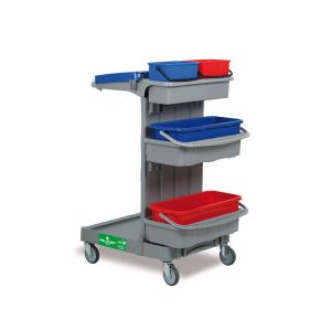 CHARIOT DE NETTOYAGE ALPHA1111 pré-imprégnation roue 100MM compact + support sac 120L